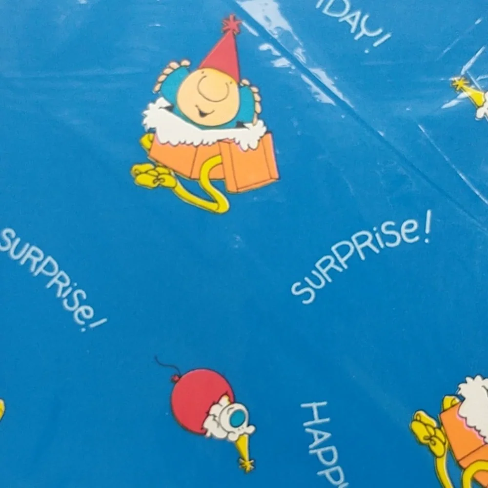 New in Plastic American Greetings Vintage Ziggy Birthday Gift Wrap Paper